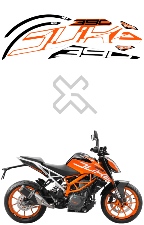 Half Body Sticker Compatible with Duke 390 BS6 | Made in Premium Gloss Vinyl with FPF (Fade Protection Film), Precut Sticker, Waterproof, Pack of 1